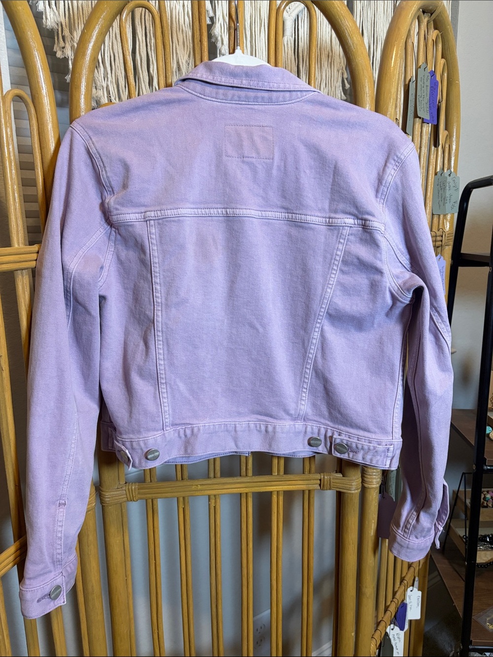 Sanctuary Stevie Cropped Trucker Denim Jacket Charming Lilac Purple Size Small - Picture 3 of 9